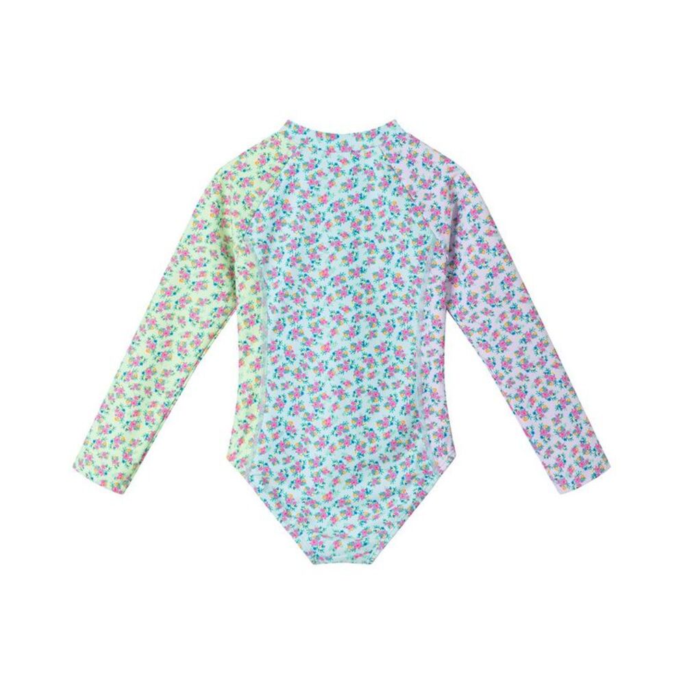 Andy & Evan Girls  Rashguard & Matching Scrunchie Set, Blue - Picture 2 of 4